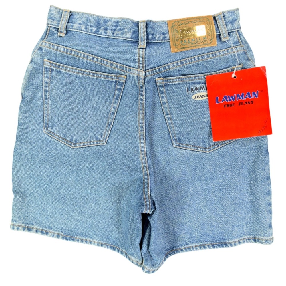 Lawman Vintage 90s Denim Shorts Womens 7 Blue Cotton NWT Deadstock High Rise